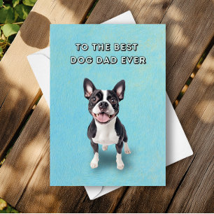 Happy Boston Terrier Best Dog Vater Vatertag Karte