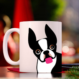 Happy Boston Terrier Black and White Kaffeetasse