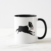 Happy Boston Terrier Running | Niedlicher Cartoon 