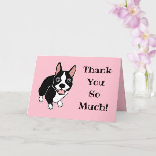 Happy Boston Terrier Vielen Dank Karte