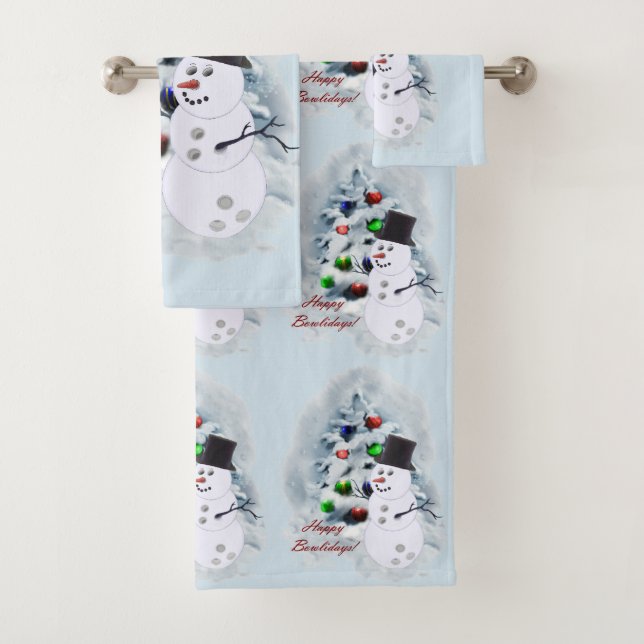 Happy Bowlidays Bowling Liebe Weihnachten Badhandtuch Set (Insitu)