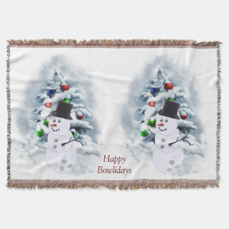 Happy Bowlidays Snowman Decke