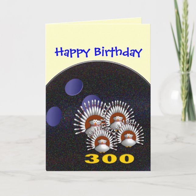 Happy Bowling Birthday Karte (Vorderseite)