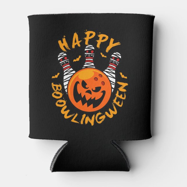 Happy Bowlingween Halloween Bowling Dosenkühler (Vorderseite)