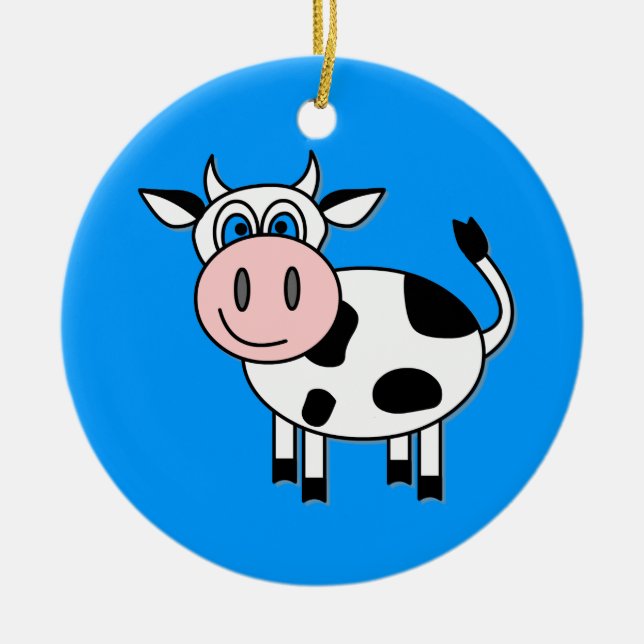 Happy Boy Kuh Keramik Ornament (Vorne)