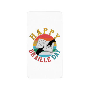 Happy Braille Day Adressaufkleber