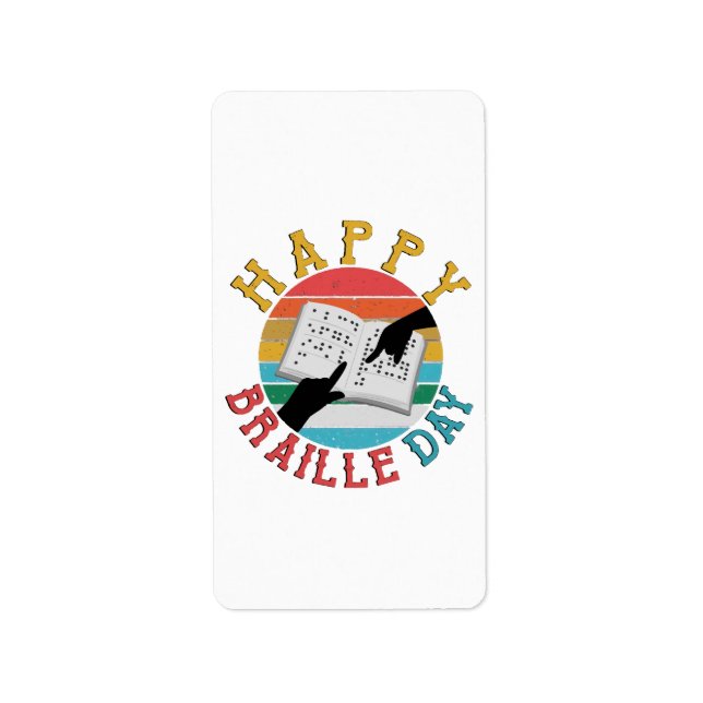 Happy Braille Day Adressaufkleber (Vorne)
