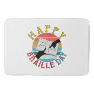 Happy Braille Day Badematte