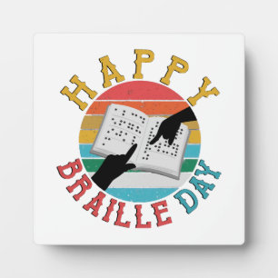 Happy Braille Day Fotoplatte