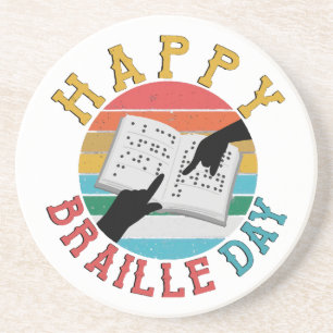 Happy Braille Day Getränkeuntersetzer