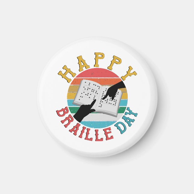 Happy Braille Day Magnet (Vorne)