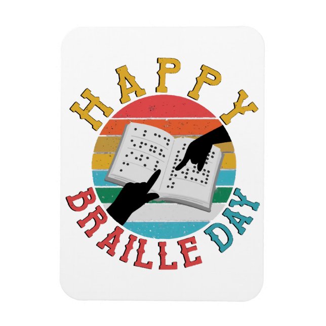 Happy Braille Day Magnet (Vertikal)