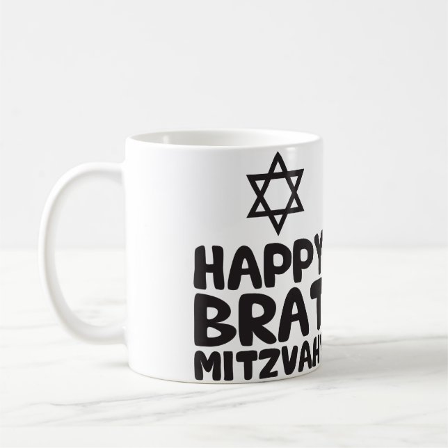 Happy Brat Mitzvah (Bar / Bat Mitzvah) Kaffeetasse (Links)