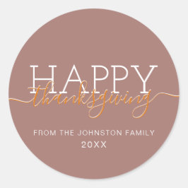 Happy Brawn Happy Thanksgiving Runder Aufkleber