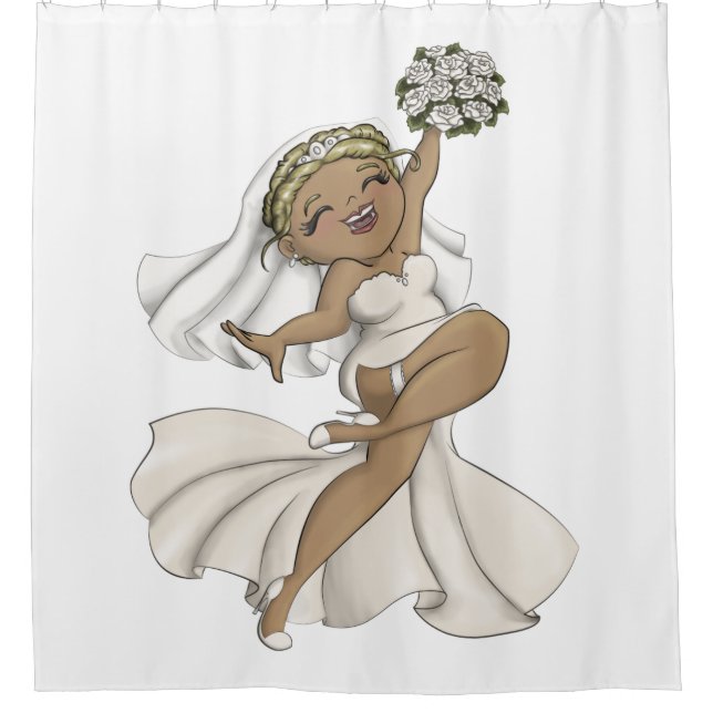 Happy Bride 02 Duschvorhang (Vorderseite)