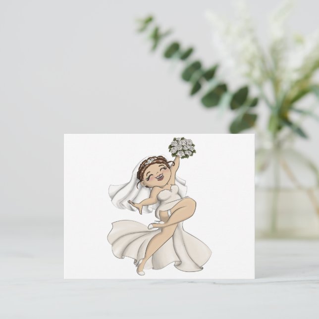 Happy Bride 10 Einladungspostkarte (Stehend Vorderseite)
