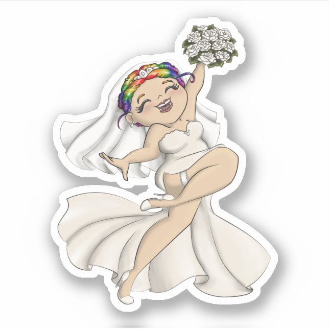 Happy Bride 13 Aufkleber (Vorderseite)