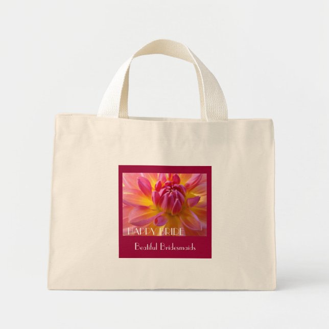 HAPPY BRIDE Tote Geschenke Schöne Bridesmaier Mini Stoffbeutel (Vorne)