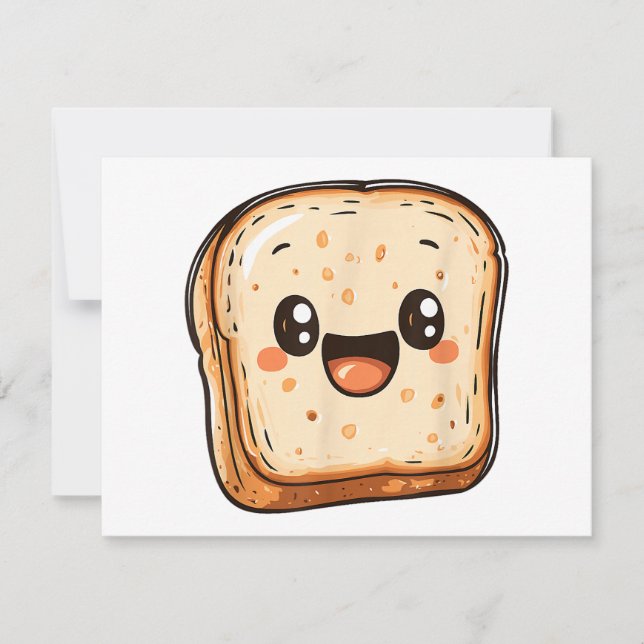 Happy Broad Slice Cartoon lächelnd Toast (Vorderseite)