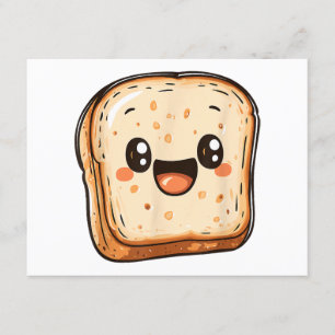 Happy Broad Slice Cartoon lächelnd Toast Begleitkarte