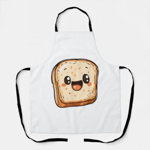 Happy Broad Slice Cartoon lächelnd Toast Schürze