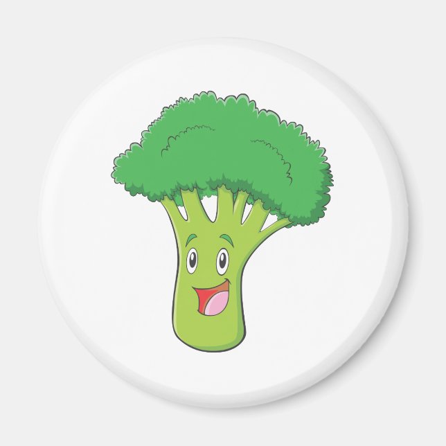 Happy Broccoli Gemüselächeln Magnet (Vorne)