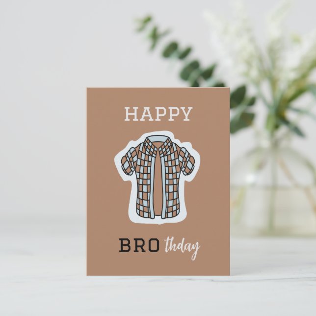 Happy BROthday Birthday Card Postkarte (Stehend Vorderseite)