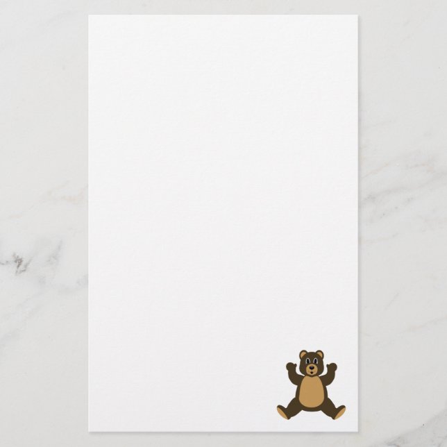Happy Brown Bear Briefpapier (Vorderseite)