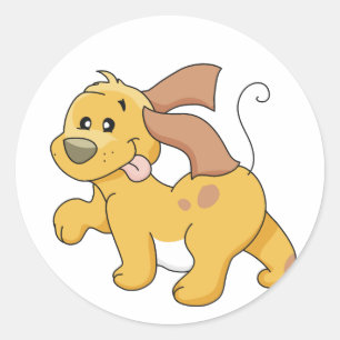 Happy Brown Dog Tshirts und Geschenke Runder Aufkleber