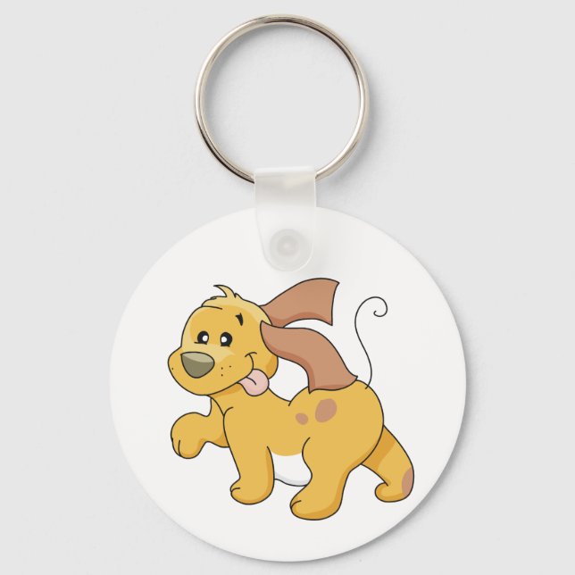 Happy Brown Dog Tshirts und Geschenke Schlüsselanhänger (Vorderseite)