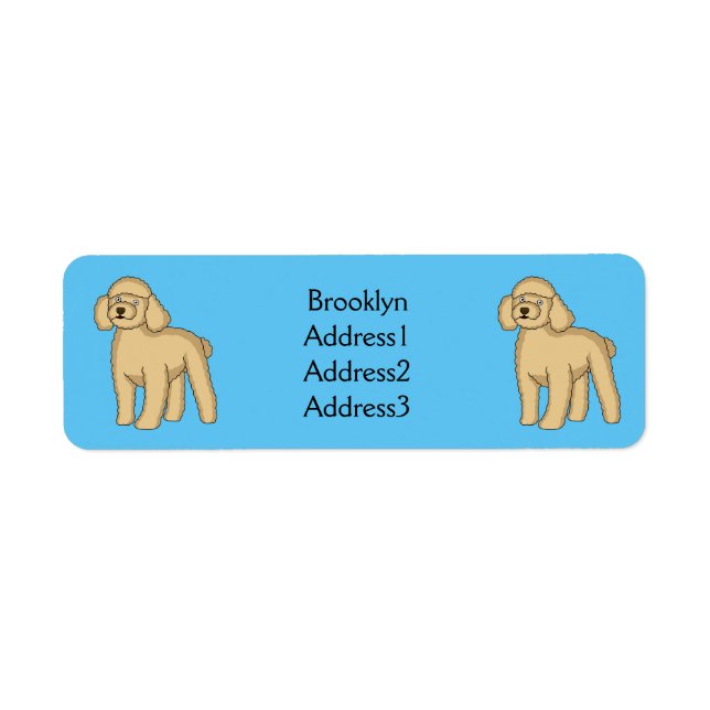 Happy Brown Poodle Cartoon Illustration (Vorne)