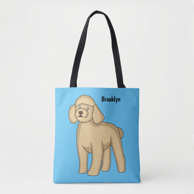 Happy Brown Poodle Cartoon Illustration (Vorderseite)