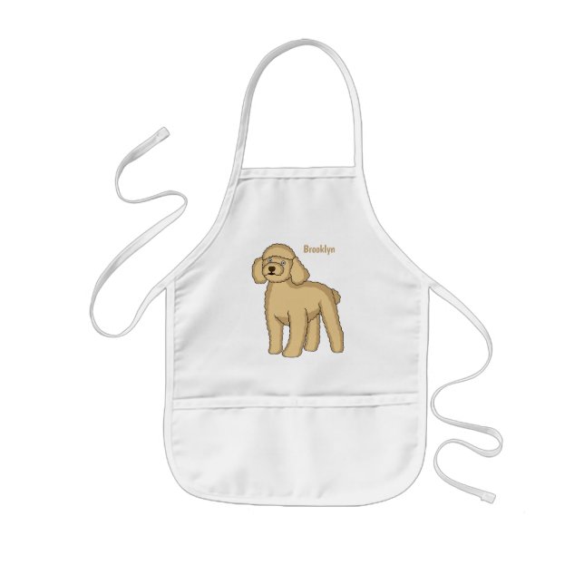 Happy Brown Poodle Cartoon Illustration Kinderschürze (Vorne)