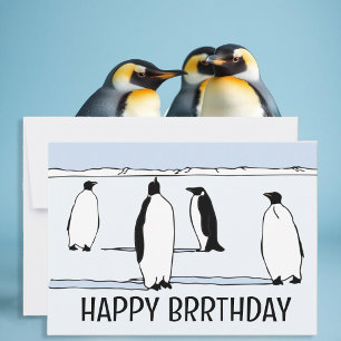 Happy BRRthday Penguin Winter Geburtstag Cool Karte