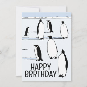 Happy BRRthday Penguin Winter Geburtstag Cool Karte