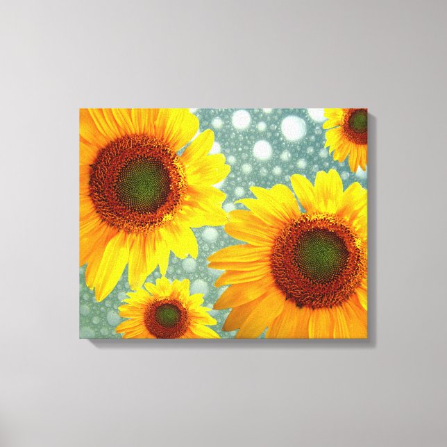 Happy Bubbly Sunblumen Leinwanddruck (Vorderseite)