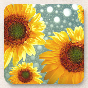Happy Bubbly Sunblumen Untersetzer