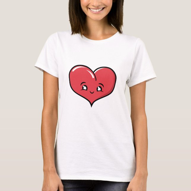 Happy Buble Heart Design T - Shirt (Vorderseite)