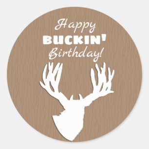 Happy Buckin's Birthday Jagd Runder Aufkleber