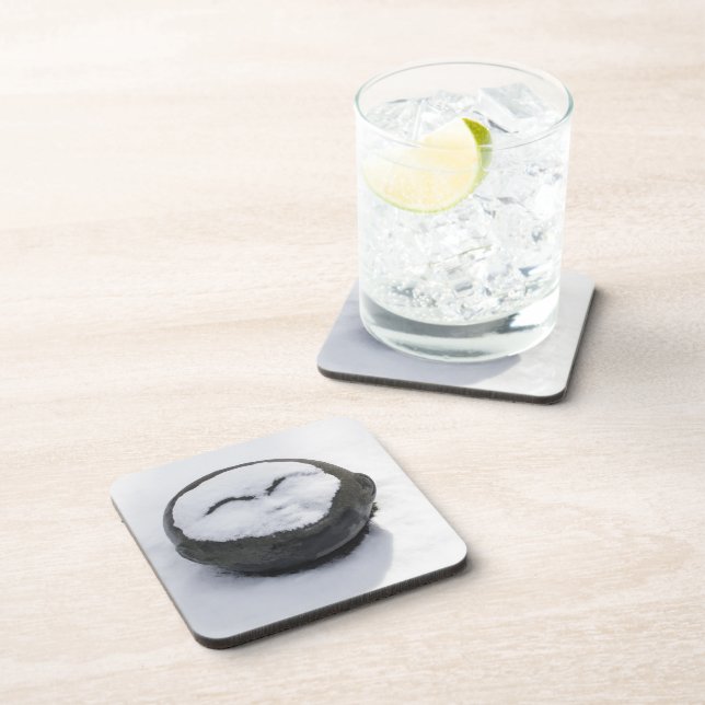 Happy Buddha mit schneegedämpft Getränkeuntersetzer (Rechte Seite)