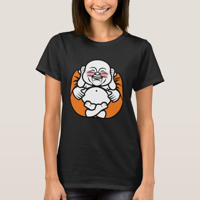 Happy Buddha Postiivity Happiness Namaste Buddhist T-Shirt (Vorderseite)