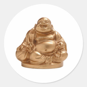 Happy Buddha Runder Aufkleber