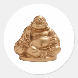 Happy Buddha Runder Aufkleber