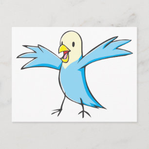 Happy Budgerigar Parrot Bird Cartoon Postkarte
