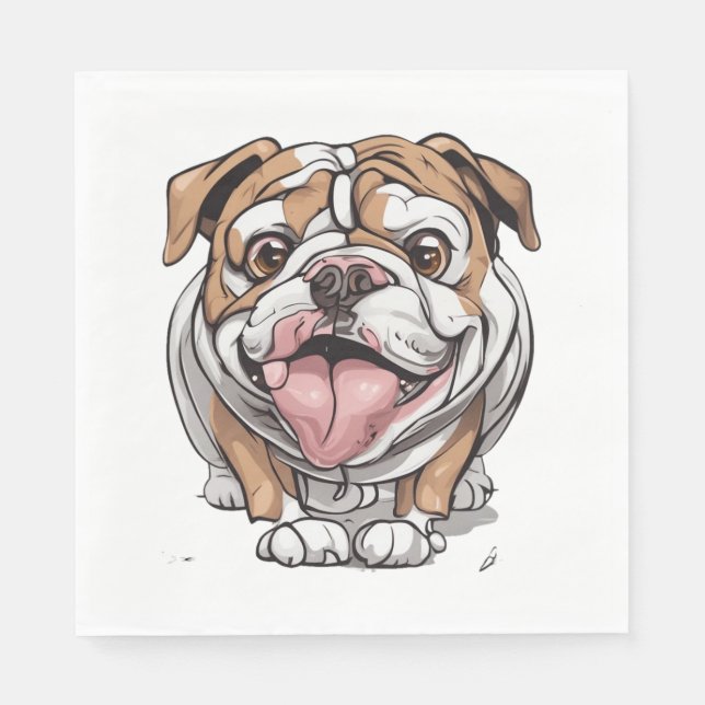 Happy Bulldog Serviette (Vorderseite)
