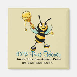 Happy Bumble Bee mit einem Scoop of Honey Magnet