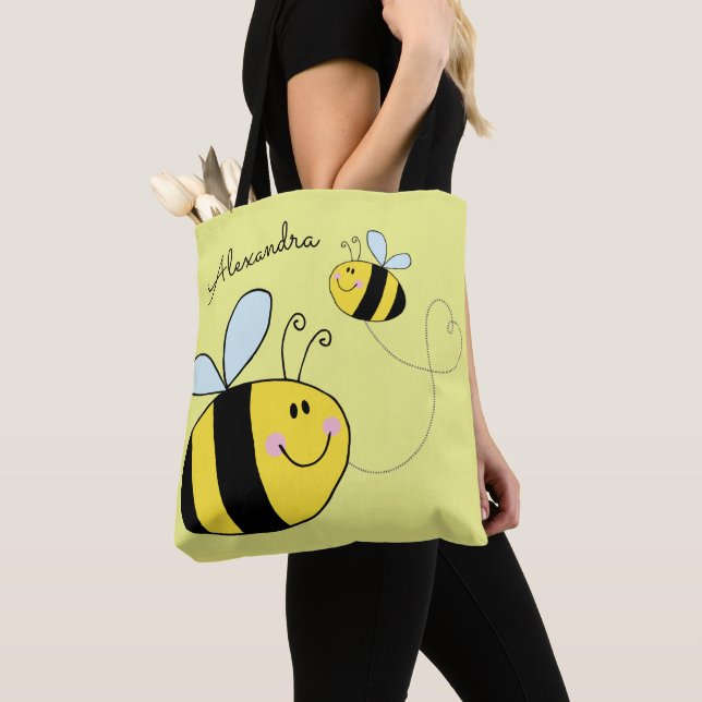 Happy Bumble Bees Flying Heart Personalisiert (Von Nahem)