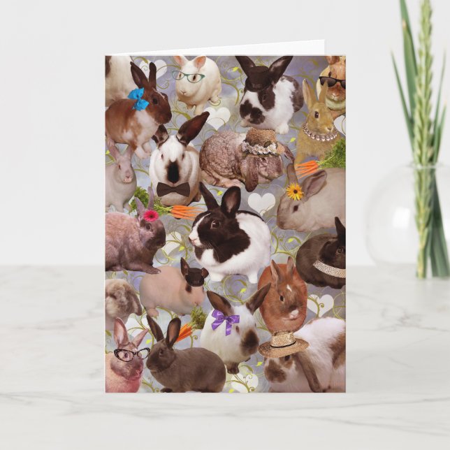 Happy Bunnies Feiertagskarte (Vorderseite)
