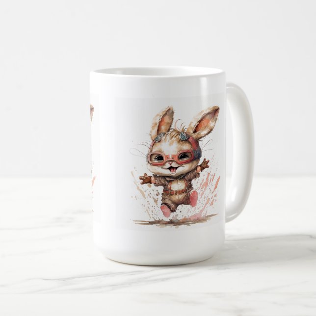 Happy Bunny Classic Tasse, 15 oz Kaffeetasse (VorderseiteRechts)