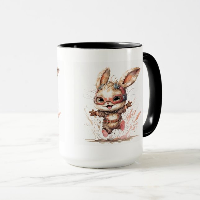 Happy Bunny Combo Tasse, 15 oz Tasse (VorderseiteRechts)